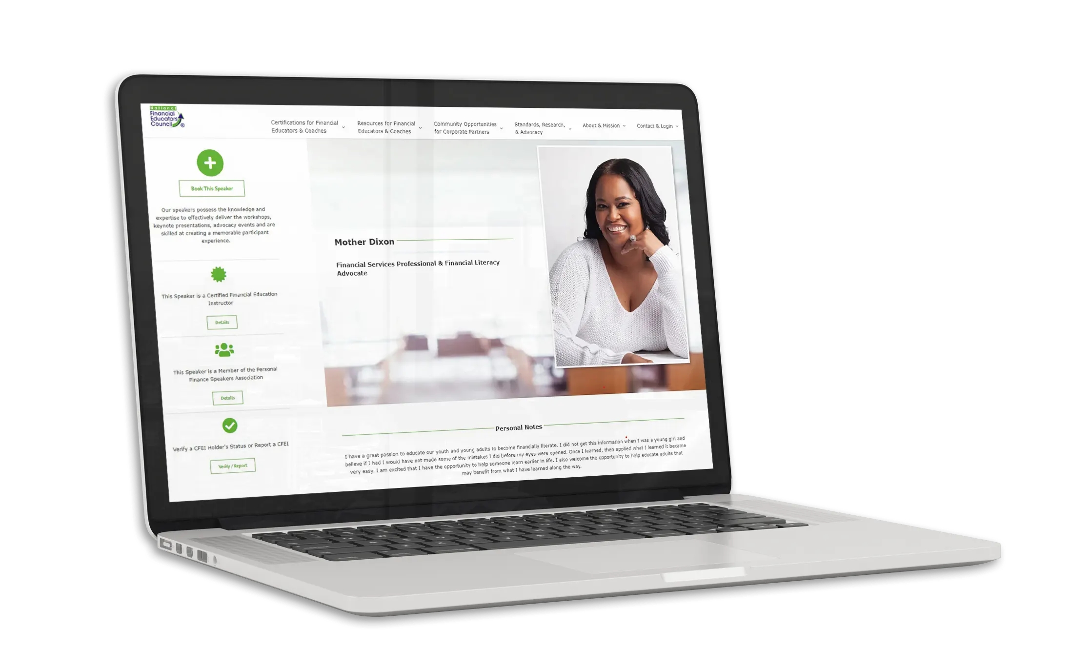 Graduate webpage &speaker profile mockup
